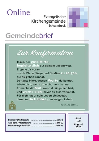Deckblatt des Gemeindebriefes März bis Mai 2ß26